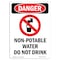 Signmission Safety Sign, OSHA Danger, 10" Height, Non-Potable Water Do, Portrait OS-DS-D-710-V-1501 - alternate 1